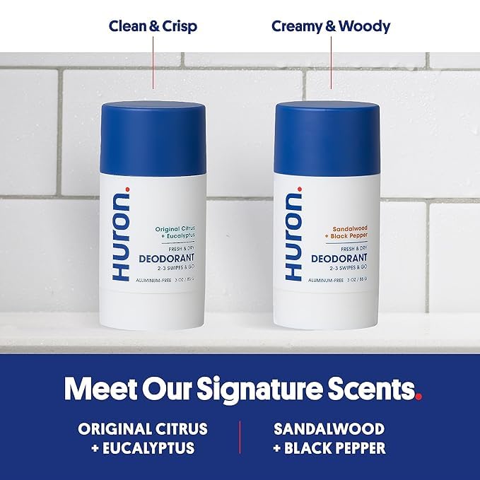 Huron sea salt scent bottle provides a crisp, refreshing daily option.