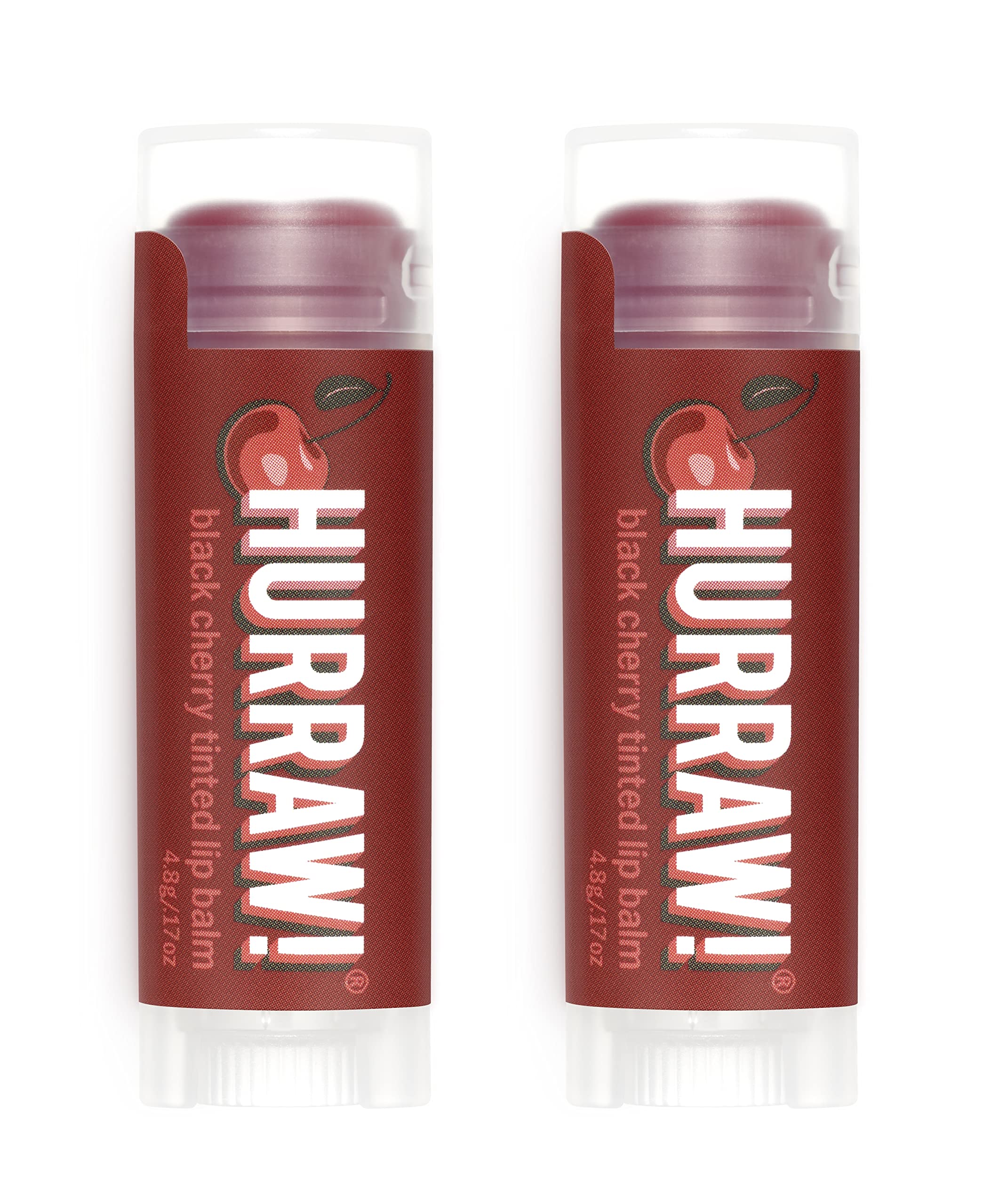 Hurraw Black Cherry Tinted Lip Balm tubes for everyday hydration