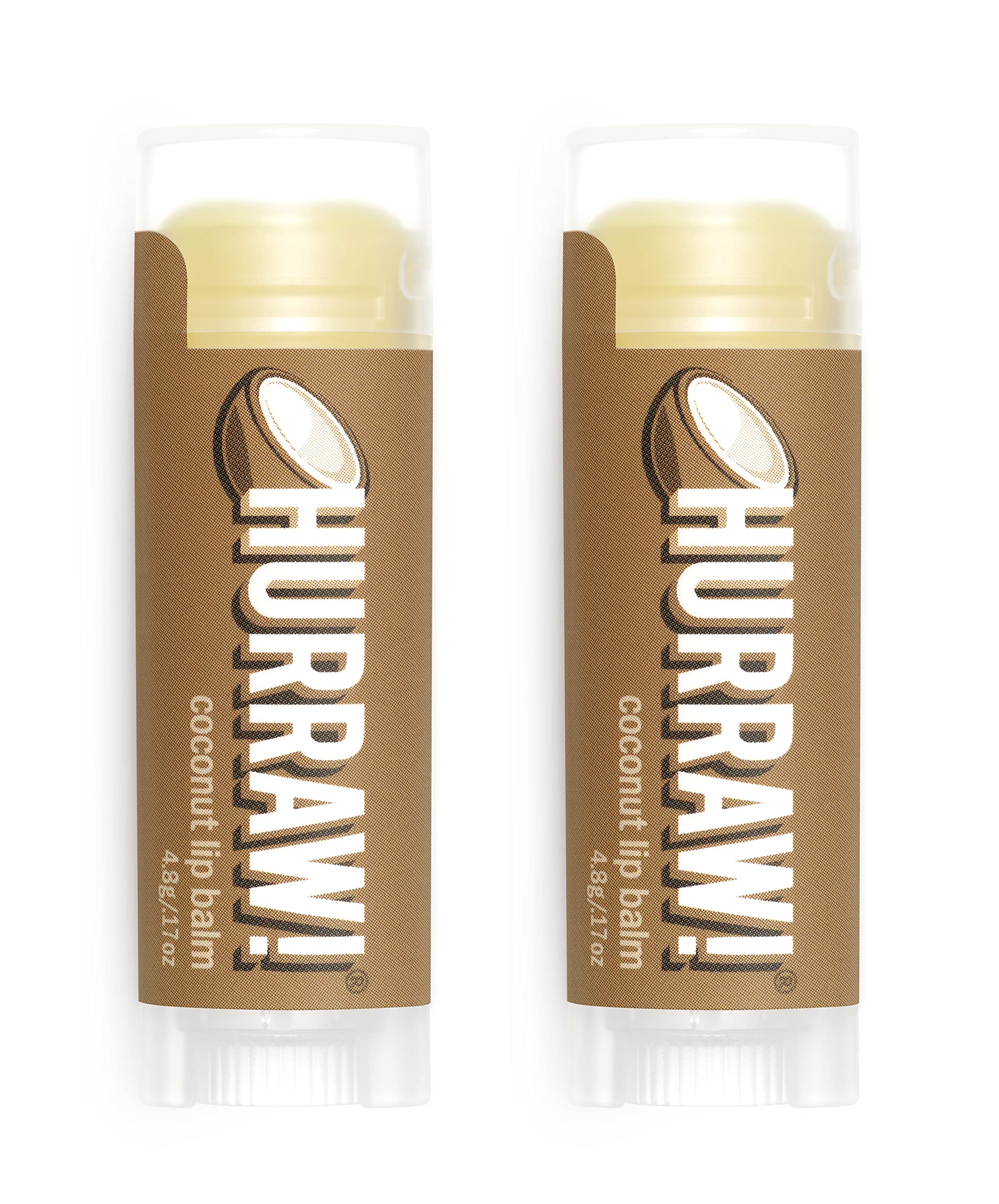 Hurraw! Coconut Lip Balm two-pack tubes for on-the-go moisturization