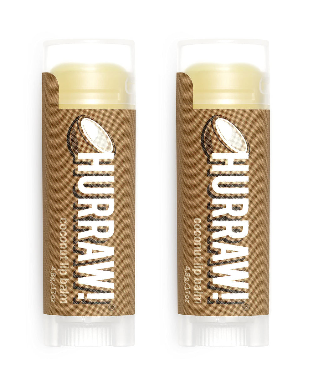 Hurraw! Coconut Lip Balm two-pack tubes for on-the-go moisturization