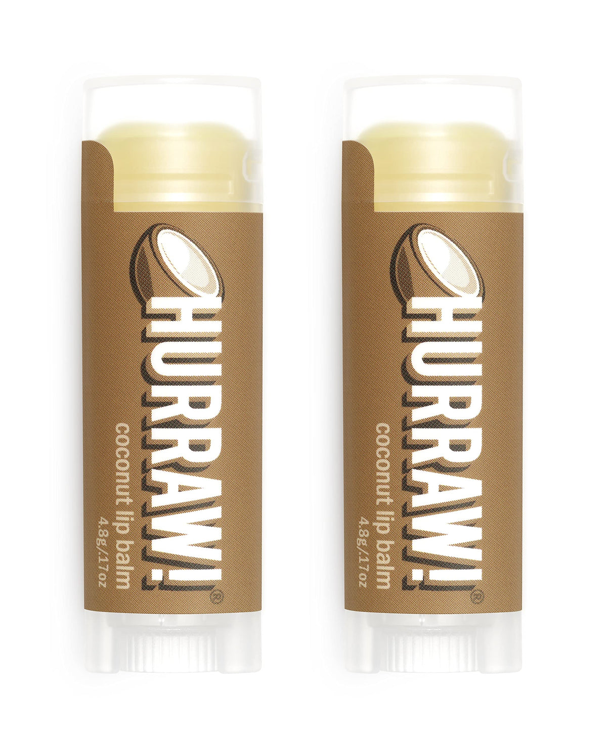 Hurraw! Coconut Lip Balm two-pack tubes for on-the-go moisturization