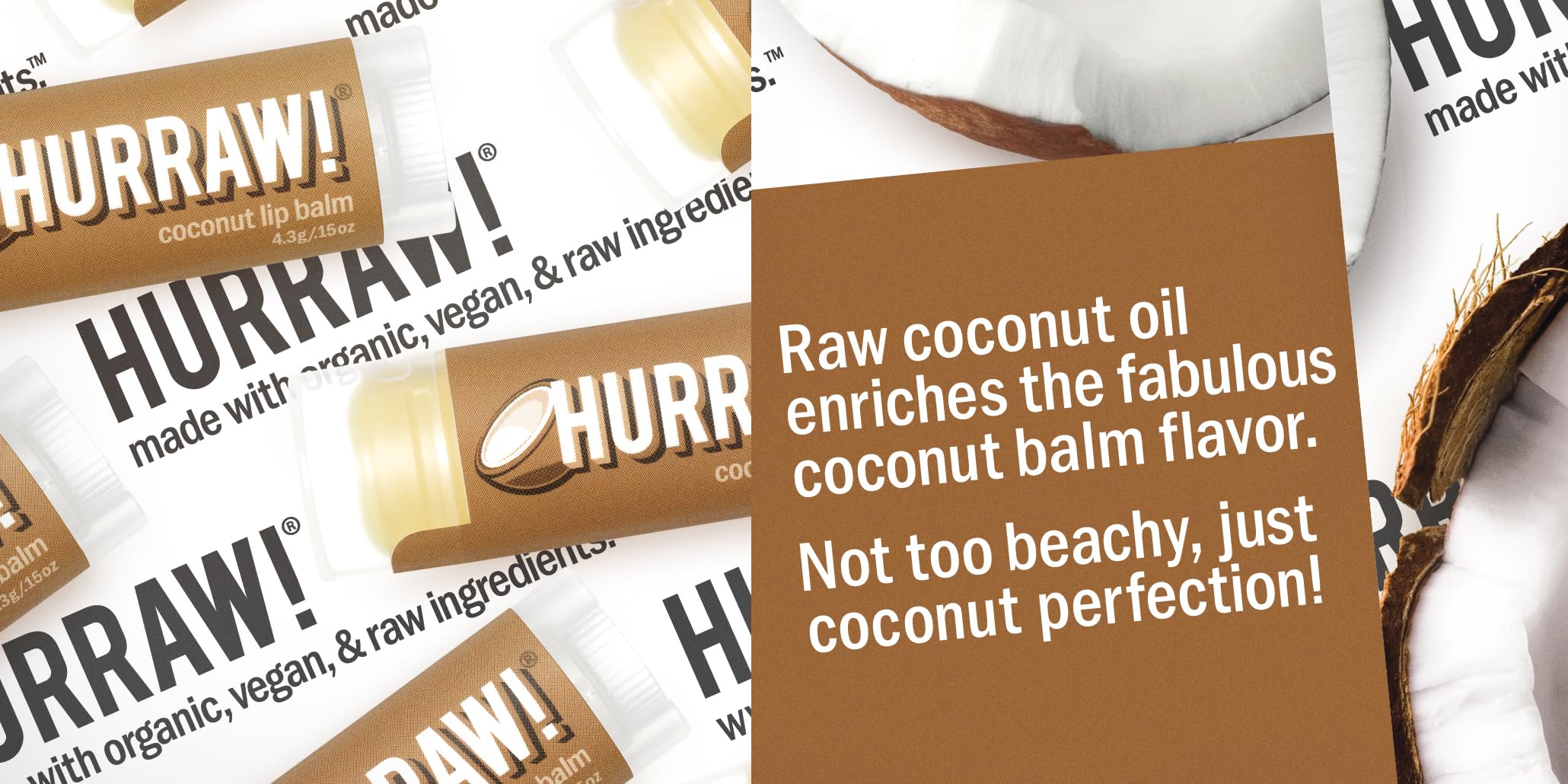 Hurraw! Coconut Lip Balm application closeup shows creamy glide