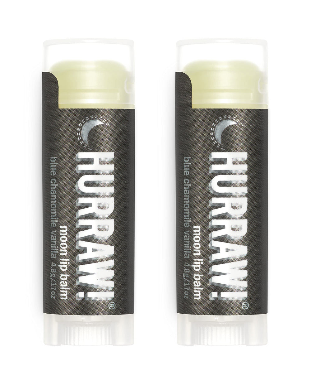 Hurraw Moon Night two-pack box showcases convenient packaging for on-the-go lip care.