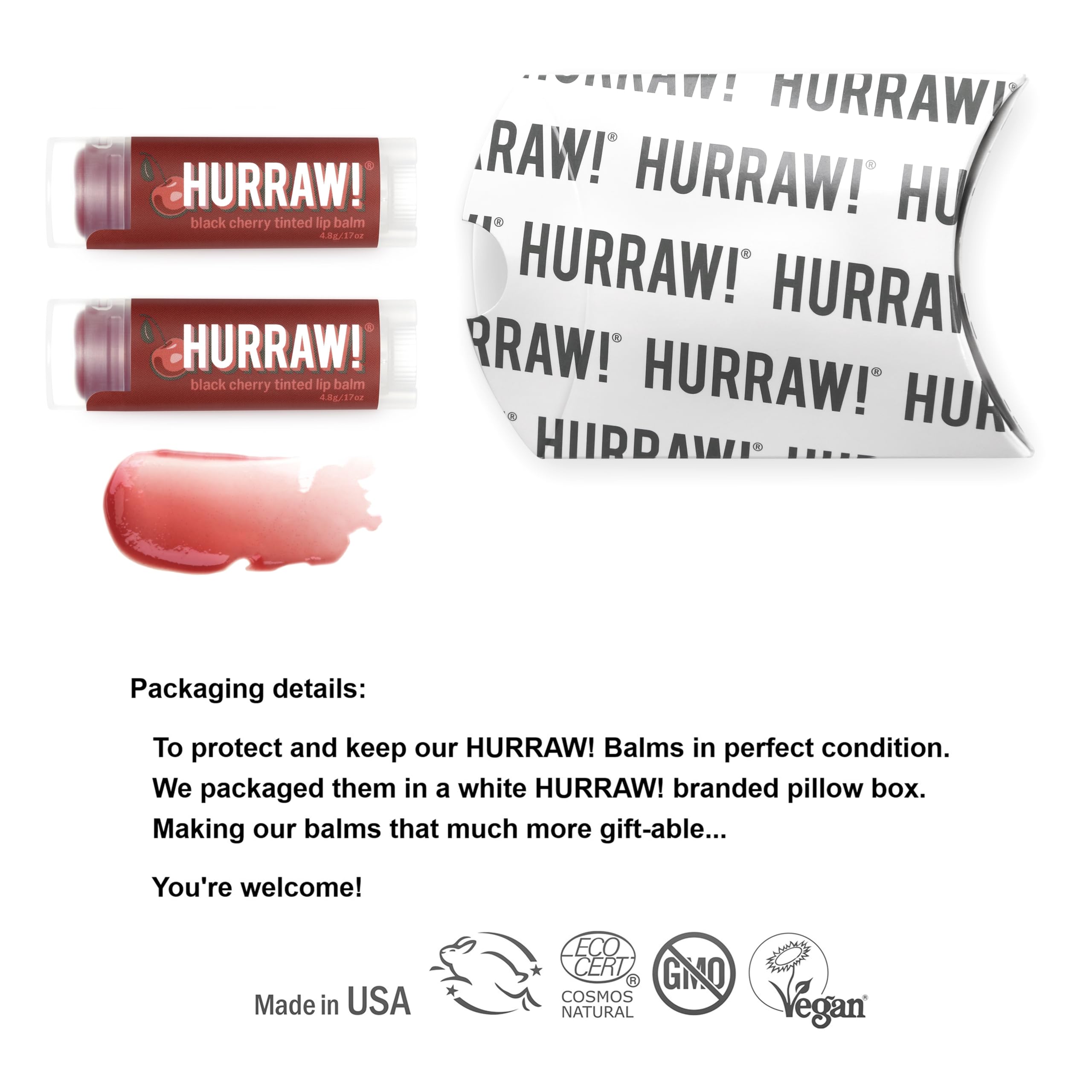 Two-tube Hurraw packaging in a white branded box