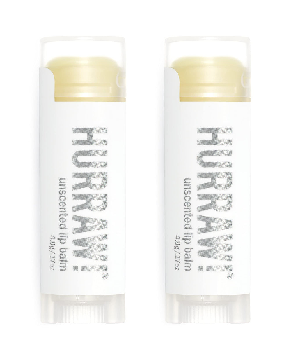 Hurraw! unscented lip balm pack box for on-the-go moisture