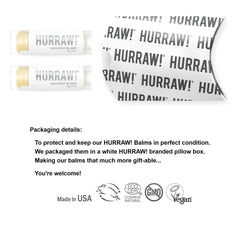 Hurraw! unscented lip balm tubes ready for daily use