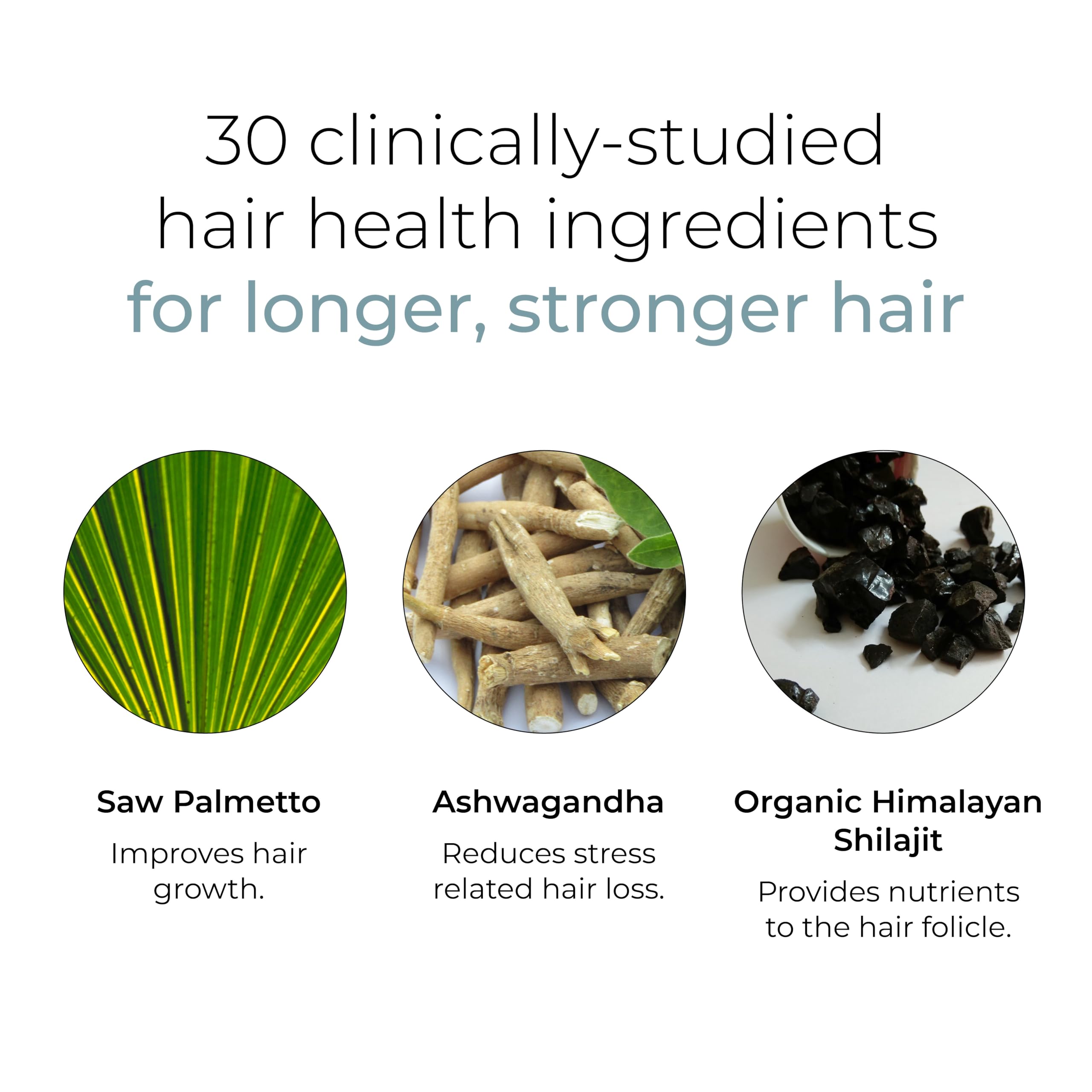 Hush & Hush DeeplyRooted ingredients list highlighting collagen and biotin to support hair health.