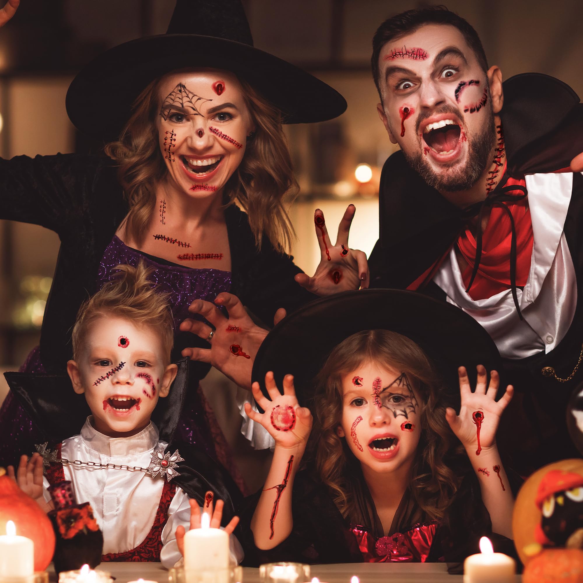 Huskein Halloween tattoos waterproof and durable for all-night wear