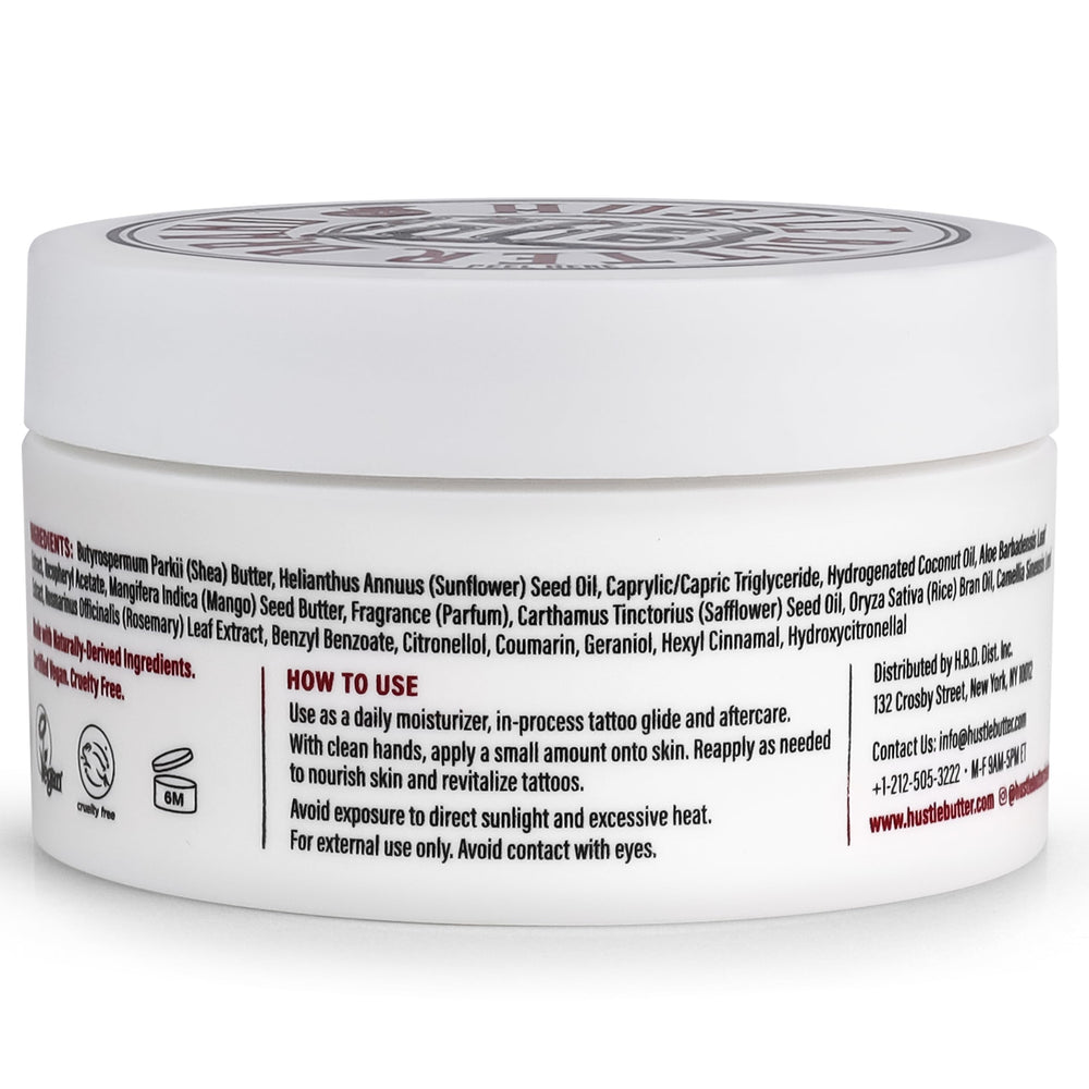 Hustle Butter Deluxe mango seed butter image emphasizes natural conditioning benefits.