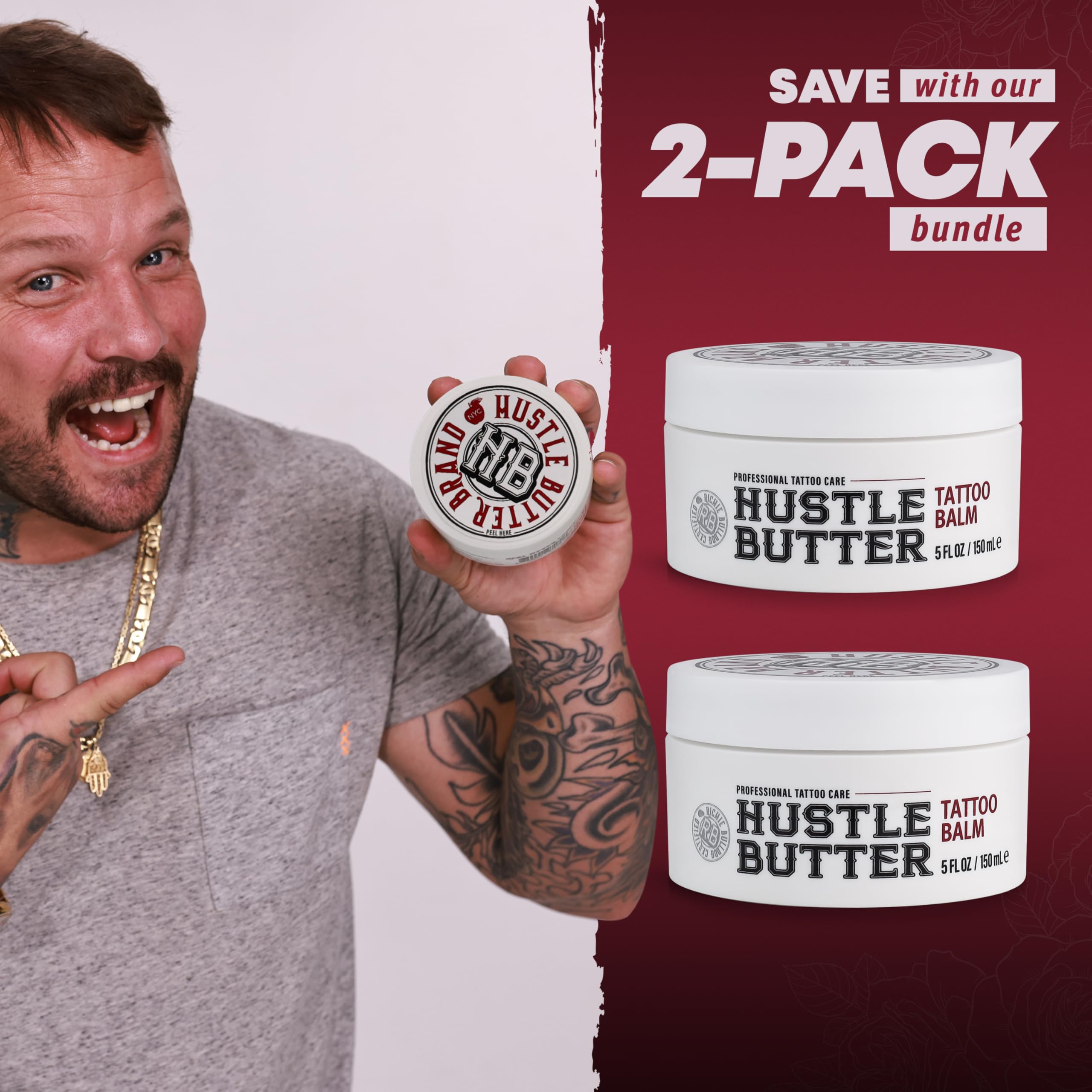 Hustle Butter Deluxe skin-softening massage image shows nourishing touch during care.
