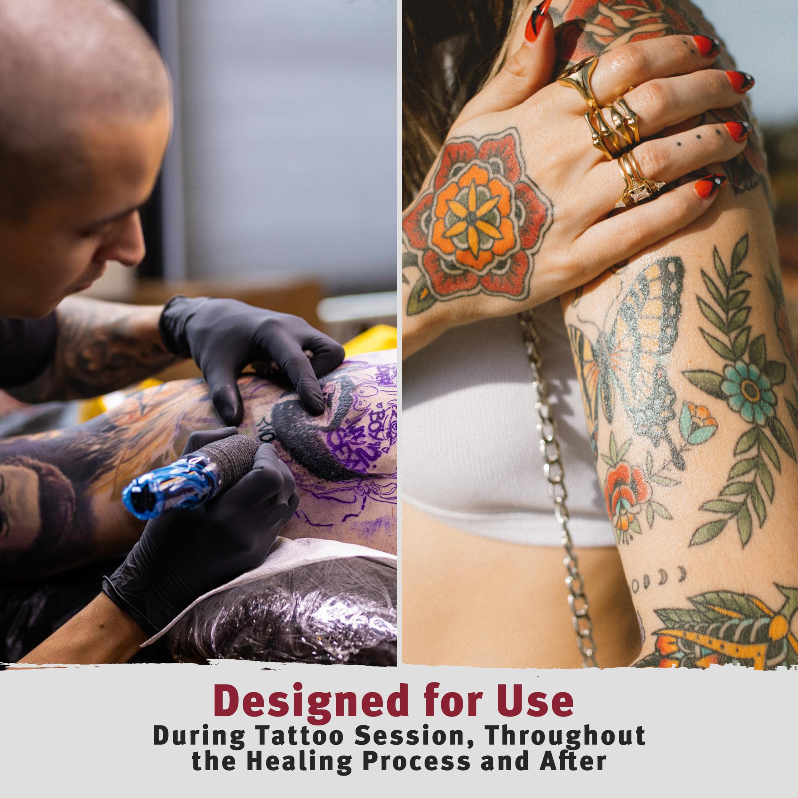 Mango seed butter helps soften skin during tattoo aftercare.