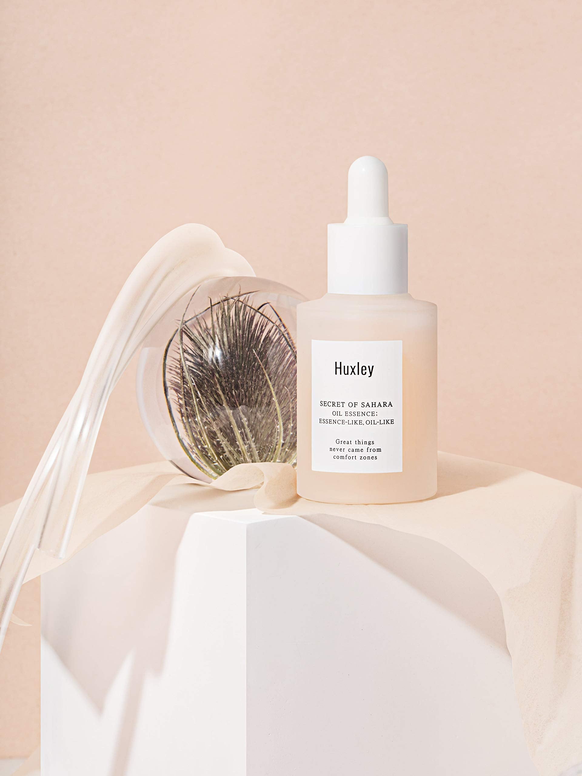 Huxley Secret of Sahara Oil Essence morning routine glow on skin.