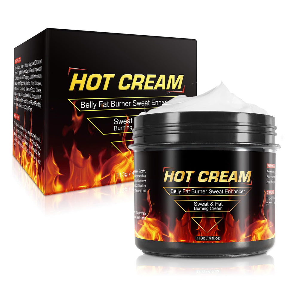 HUYEHF Sweat Cream bottle highlights targeted application for improved circulation.