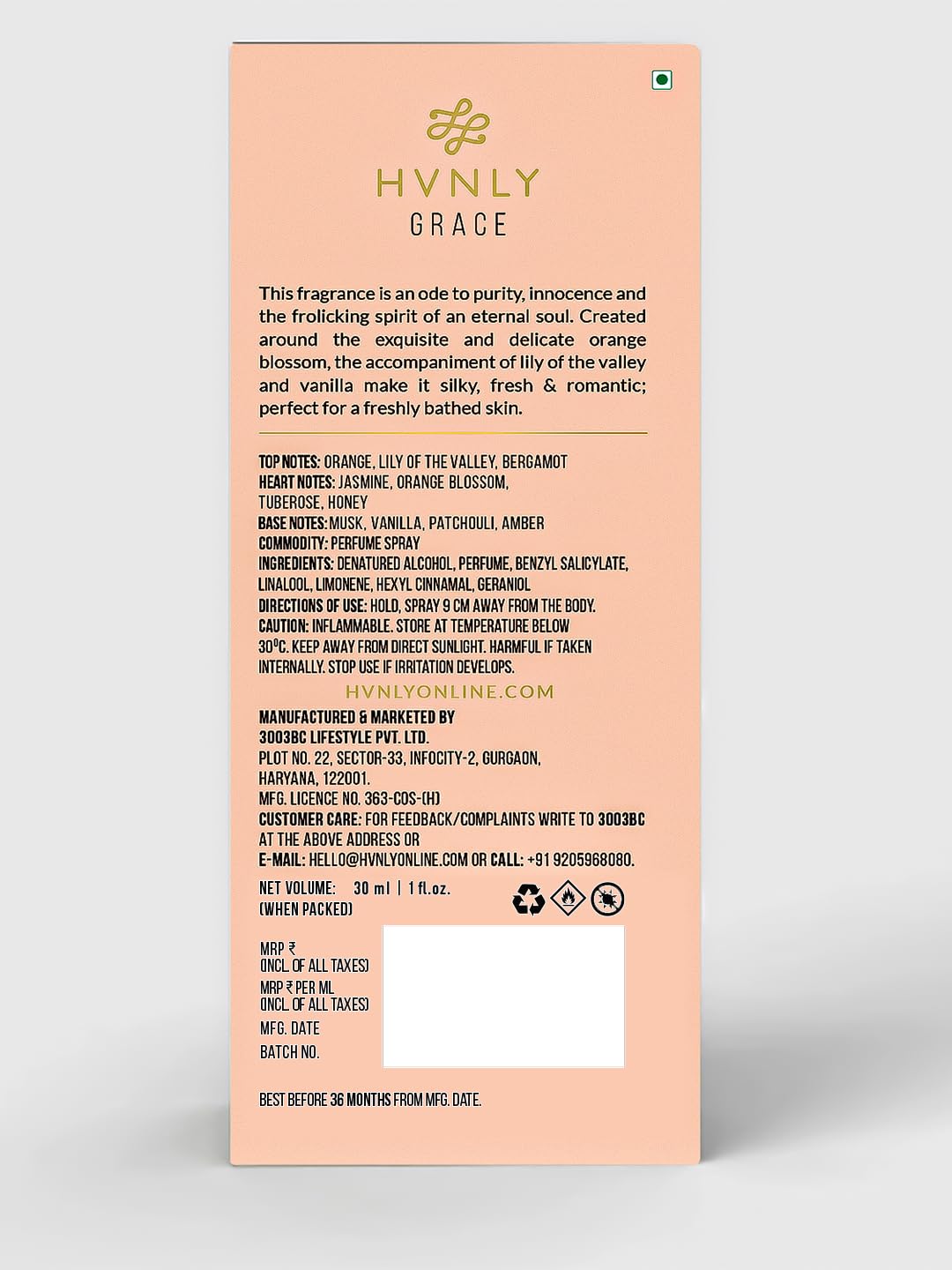HVNLY Grace EDP mini-travel-size fits in handbag for on-the-go scent