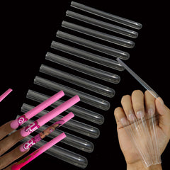 HWHUNO 5XL square nail tips pack showing durable ABS for long-lasting wear.
