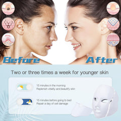 HXDZFX LED facial mask blue-red light options for versatile at-home care.