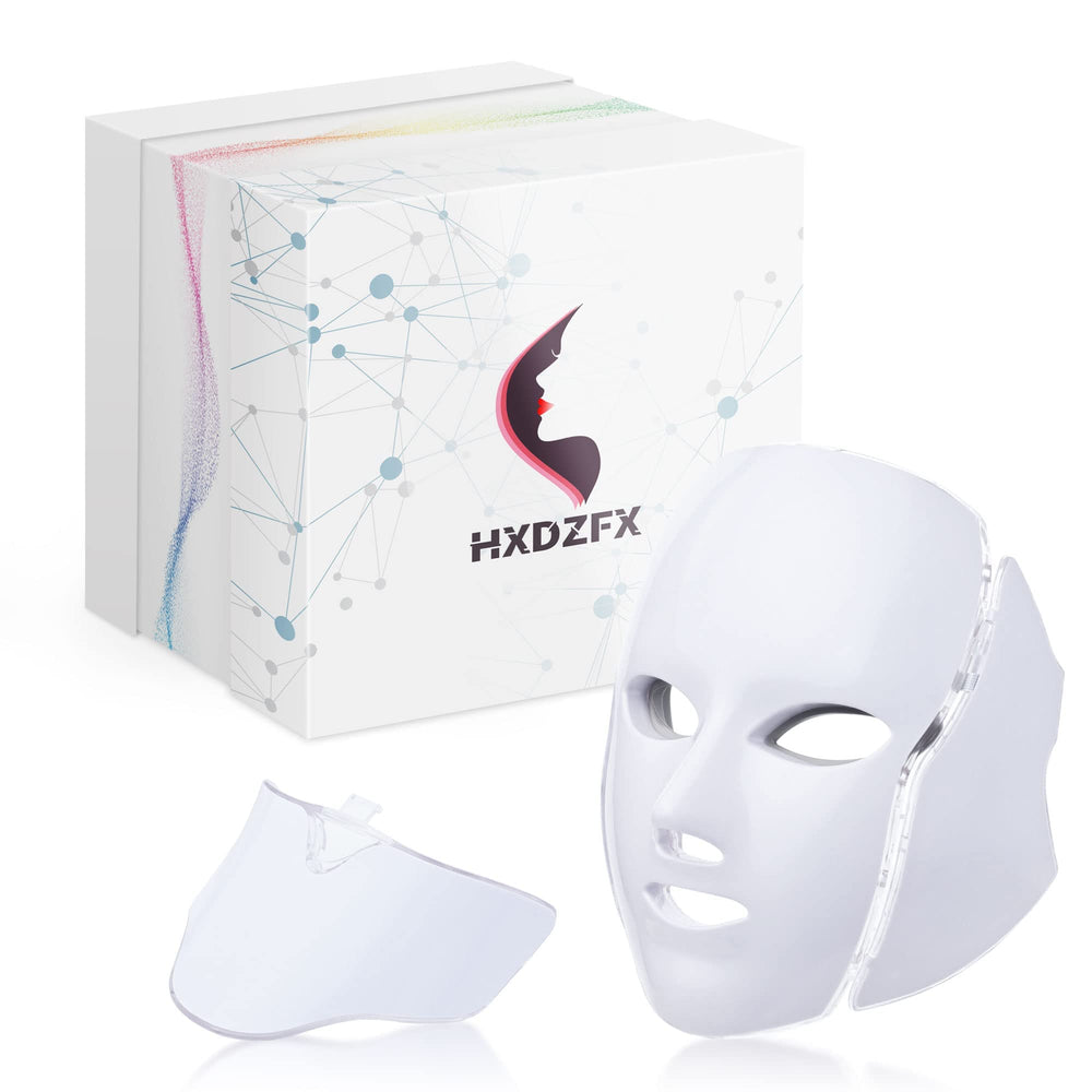 HXDZFX LED facial mask front view for at-home skin therapy and convenience.