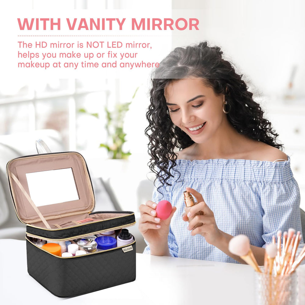HXLGMD double-layer cosmetic organizer helps separate skincare and makeup items