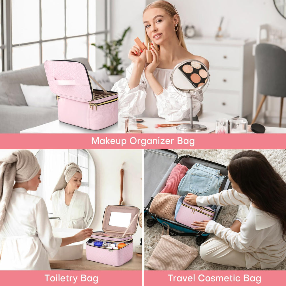 HXLGMD makeup bag with separate facial masks area protects items from dust.
