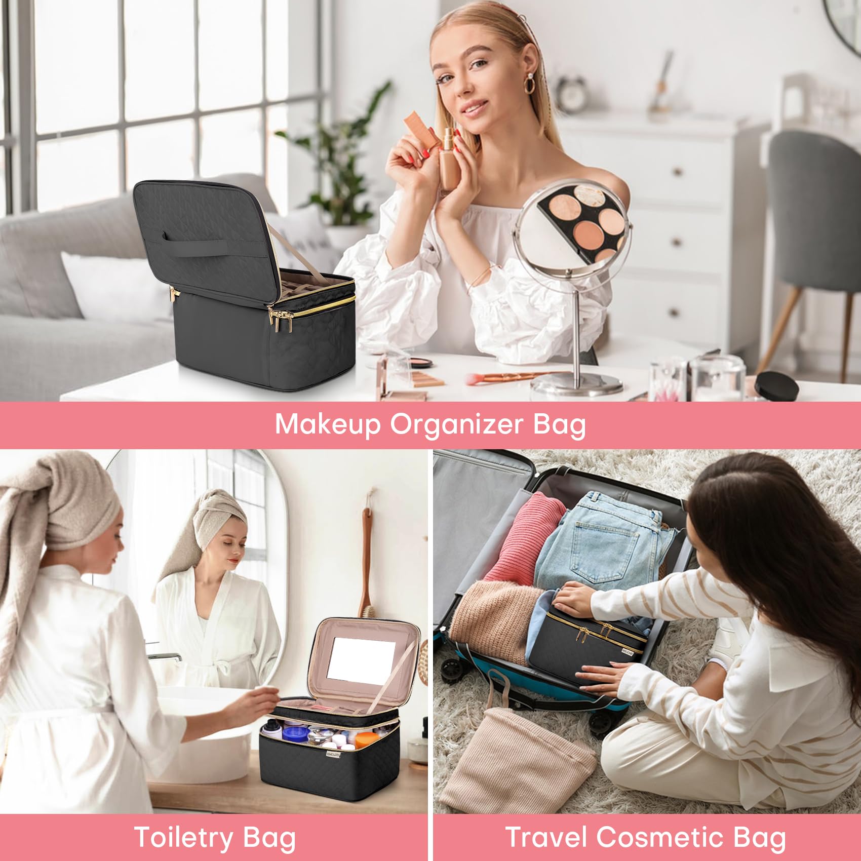 HXLGMD stand-up design keeps cosmetics upright and easy to grab