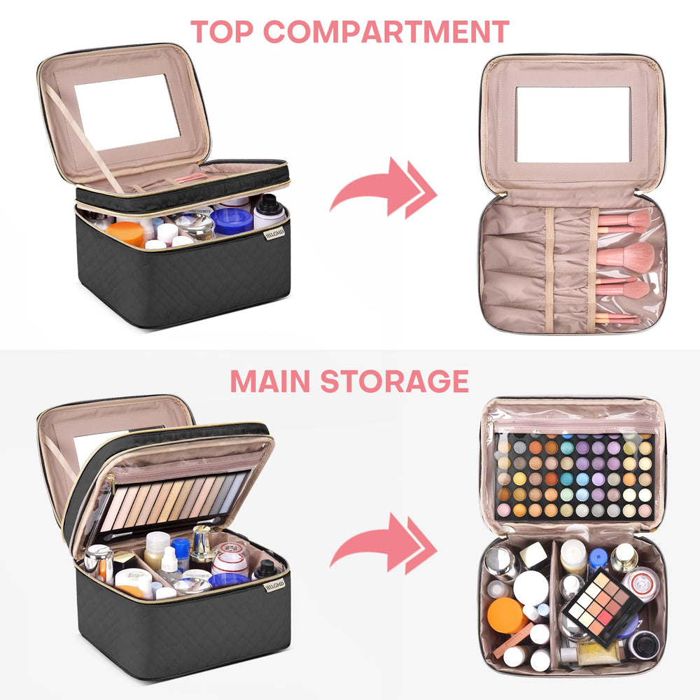 HXLGMD travel makeup bag with brush slot keeps tools tidy during trips