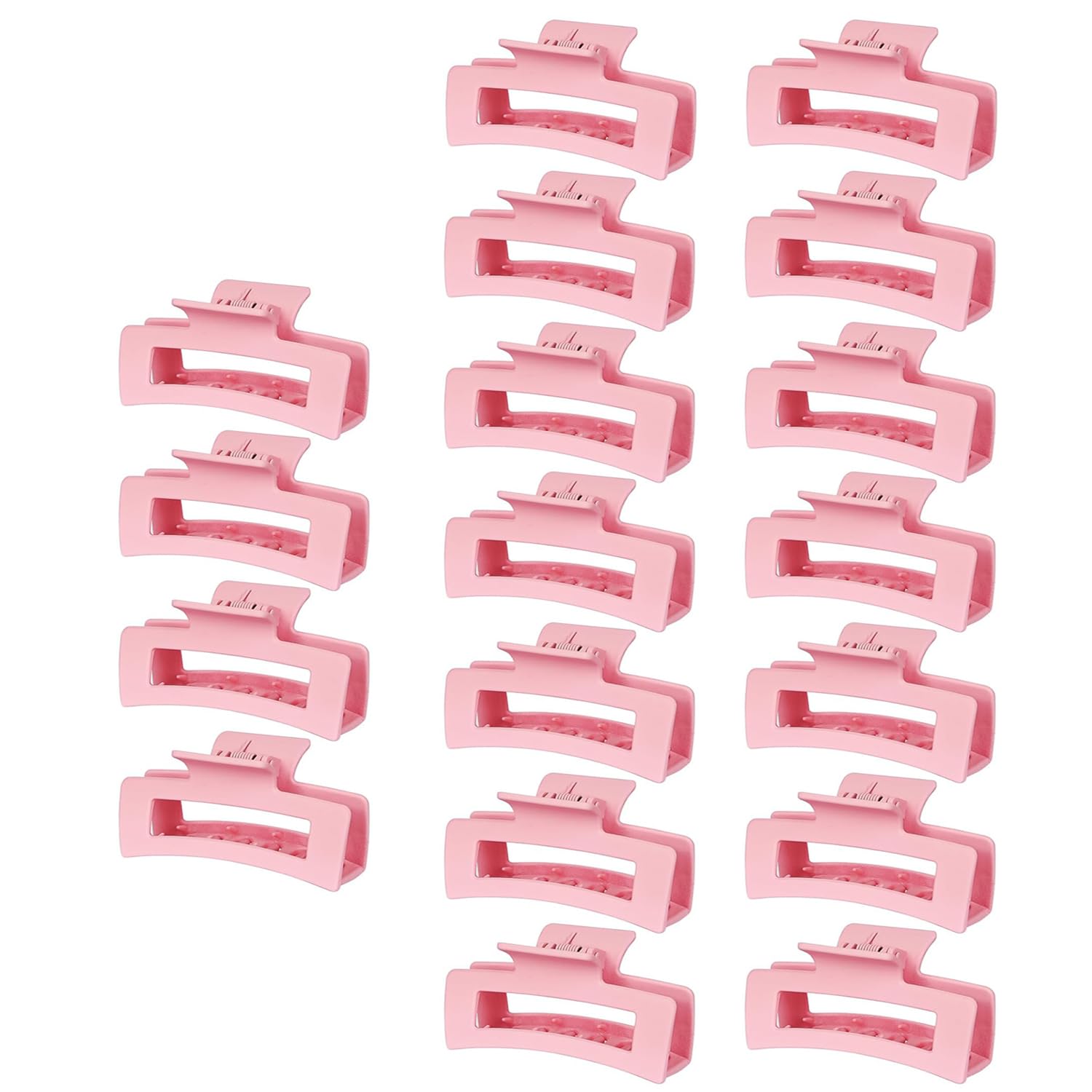 HXOGD 18-pack hair claw clips in pink, ideal for quick everyday styling and securing everyday looks.
