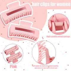 HXOGD nonslip matte finish clips in pink designed for secure all-day wear without pulling.