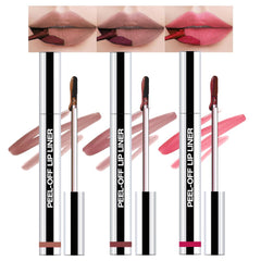 Hxssll peel-off lip gloss close-up shows bold matte color with easy removal.