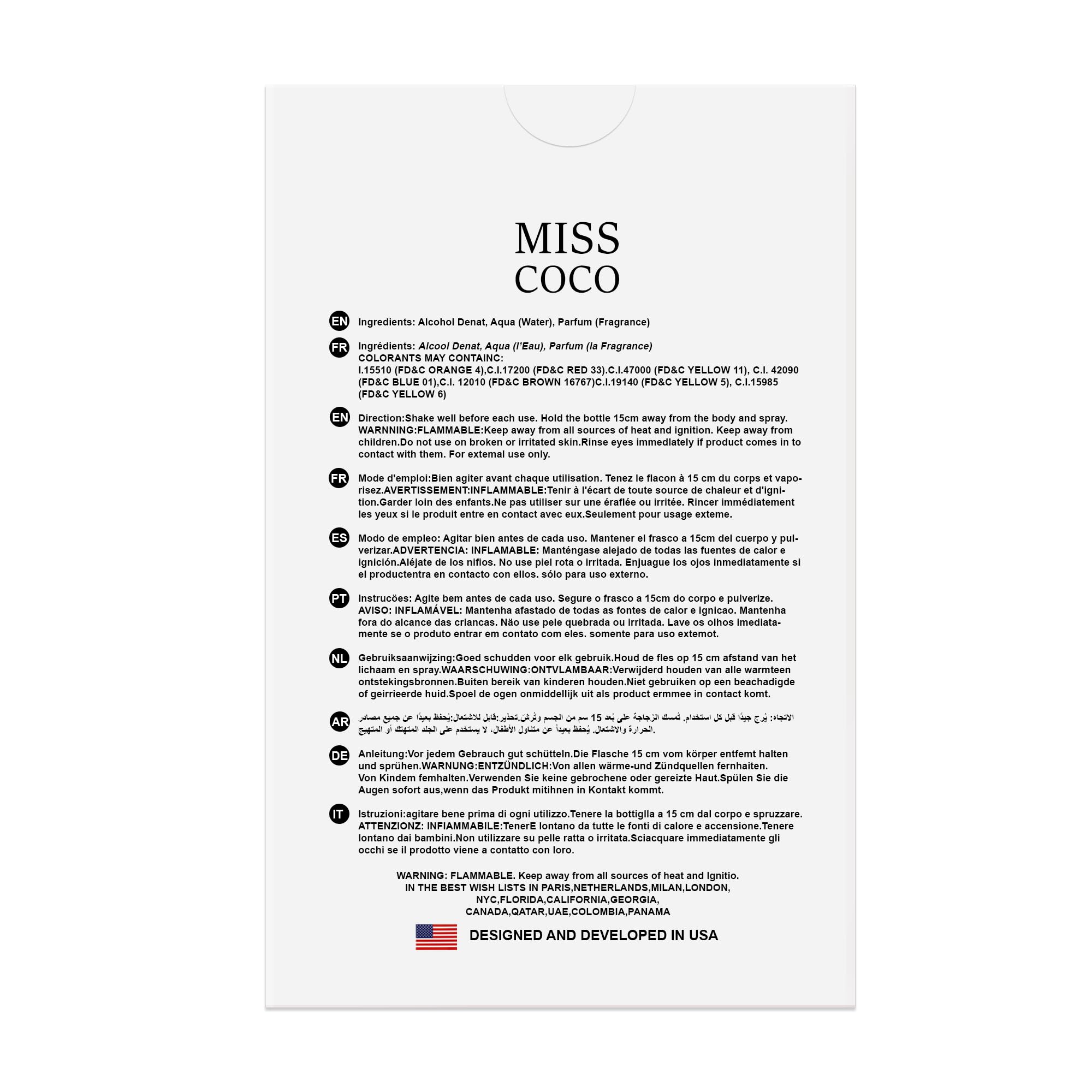 Miss Coco long-lasting scent maintains presence throughout the day