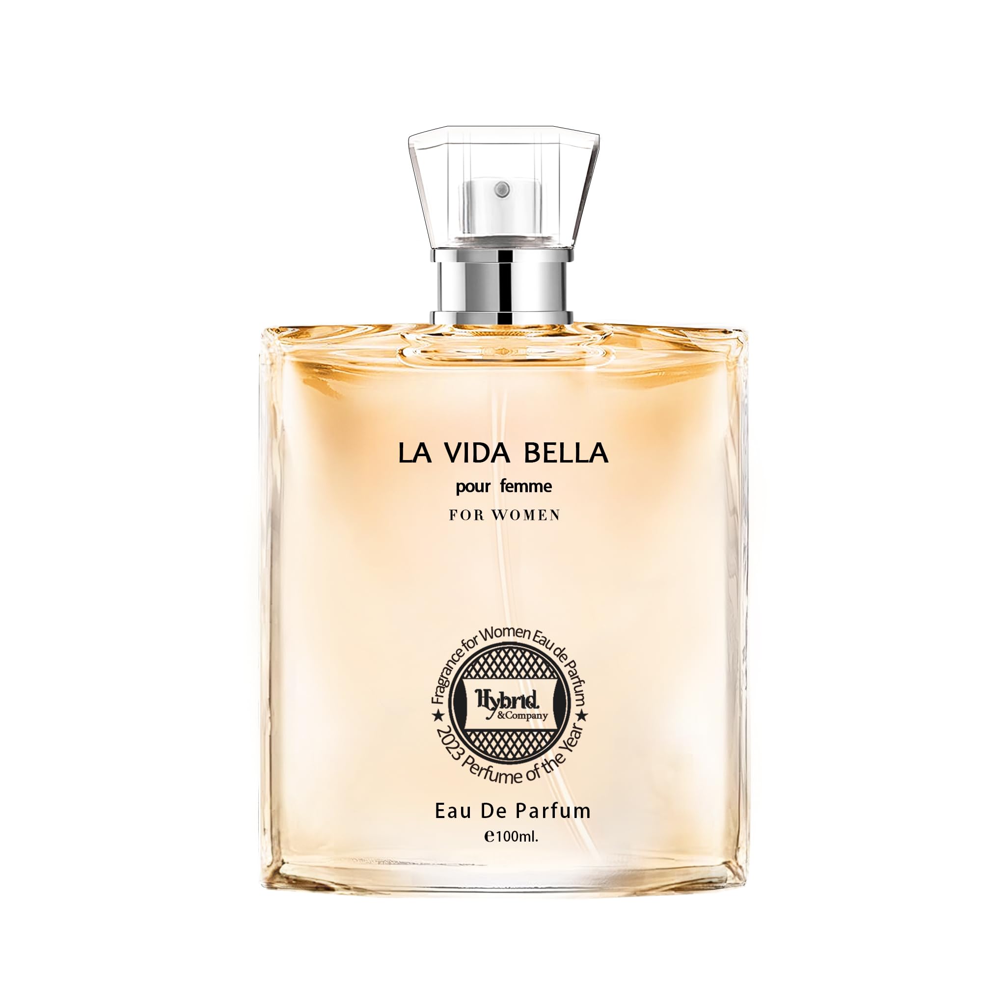 Hybrid & Company La Vida Bella bottle on shelf illustrating versatile day-to-night fragrance.
