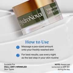HYDRONOVA retinol 0.1% skin swatch highlighting wrinkle reduction potential