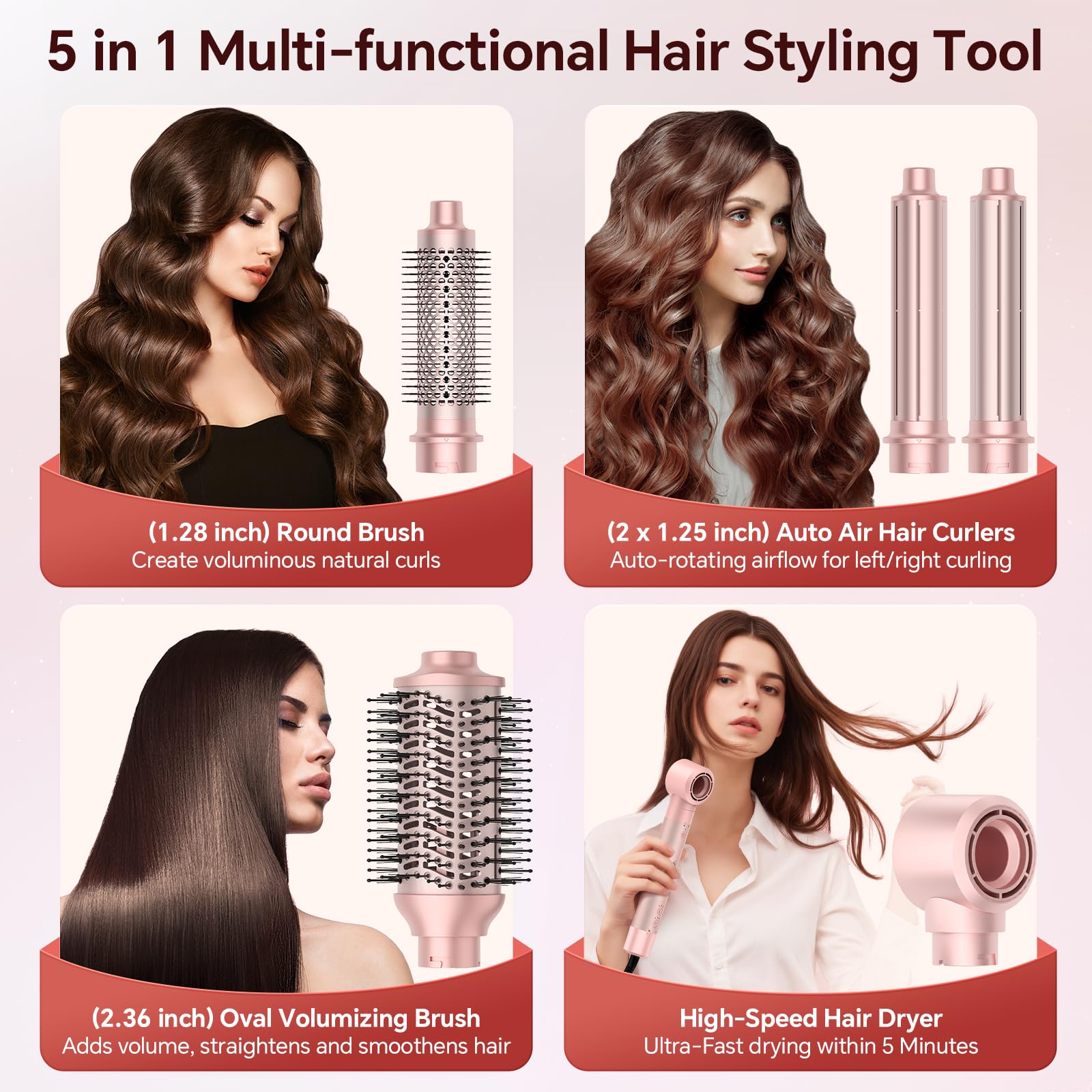 HydraStyl auto-wrap curling barrels for easy, burn-free curls.