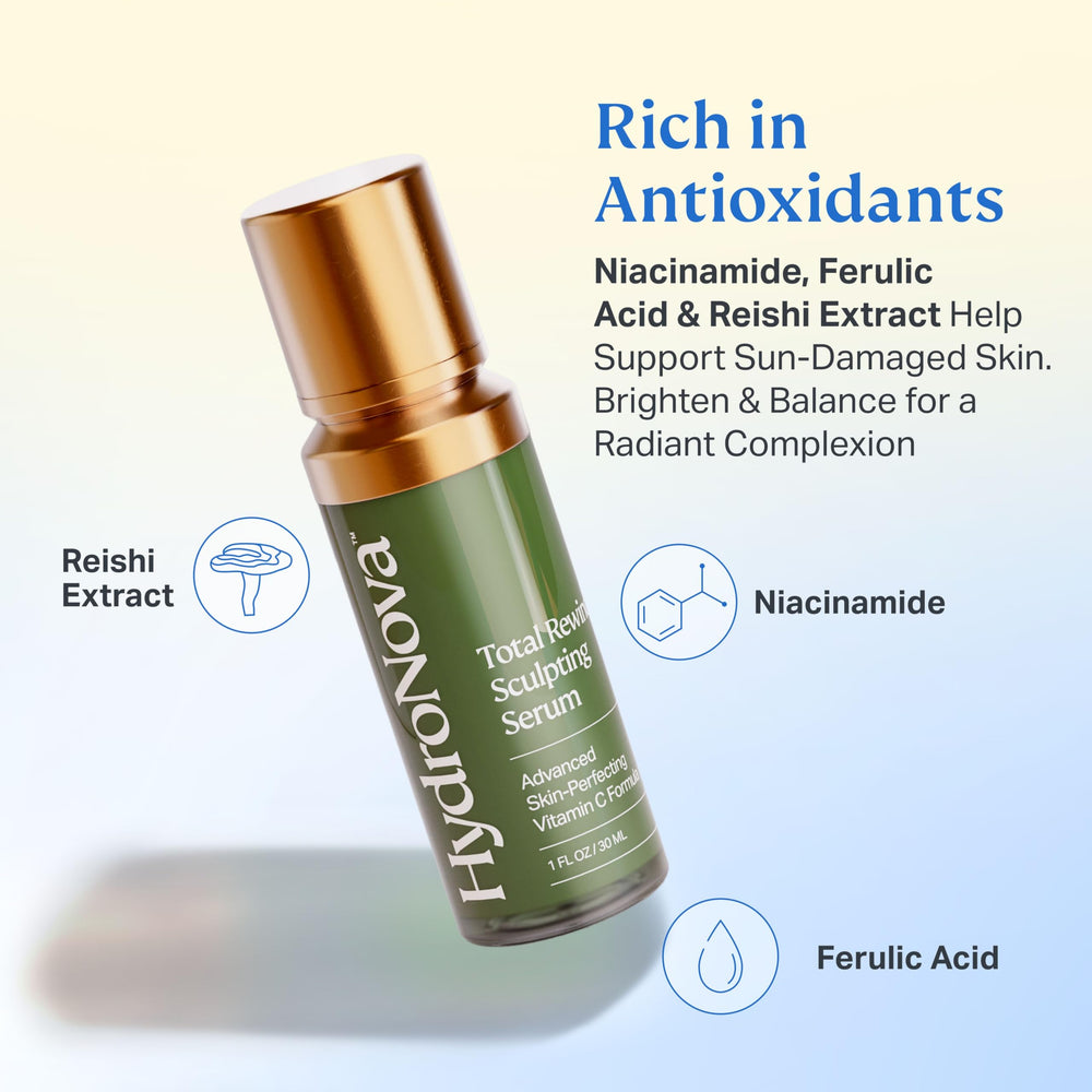 HYDRONOVA Ferulic acid close-up highlights antioxidant support for glow