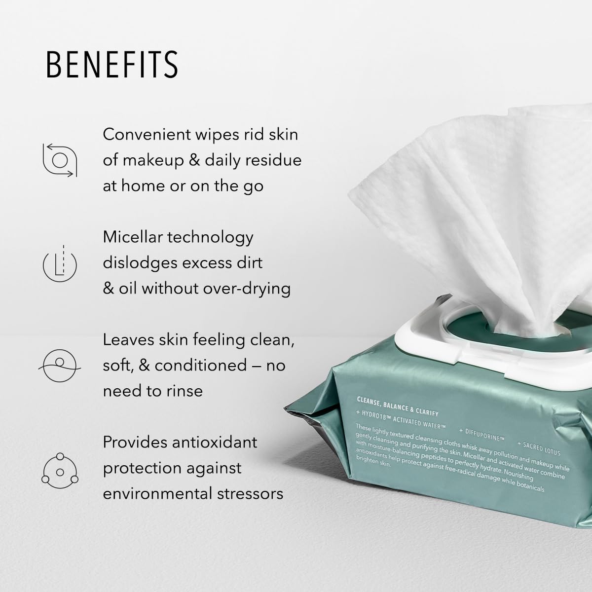 HydroPeptide HydroActive Cleanse activated water visuals highlight gentle hydration during cleansing