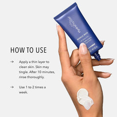 HydroPeptide Miracle Mask clay texture—kaolin and bentonite for refined pores and clarity.