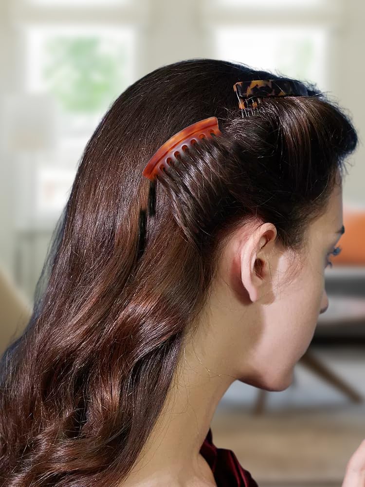 HYFEEL hair side comb brown finish showcases versatile styling for all hair types