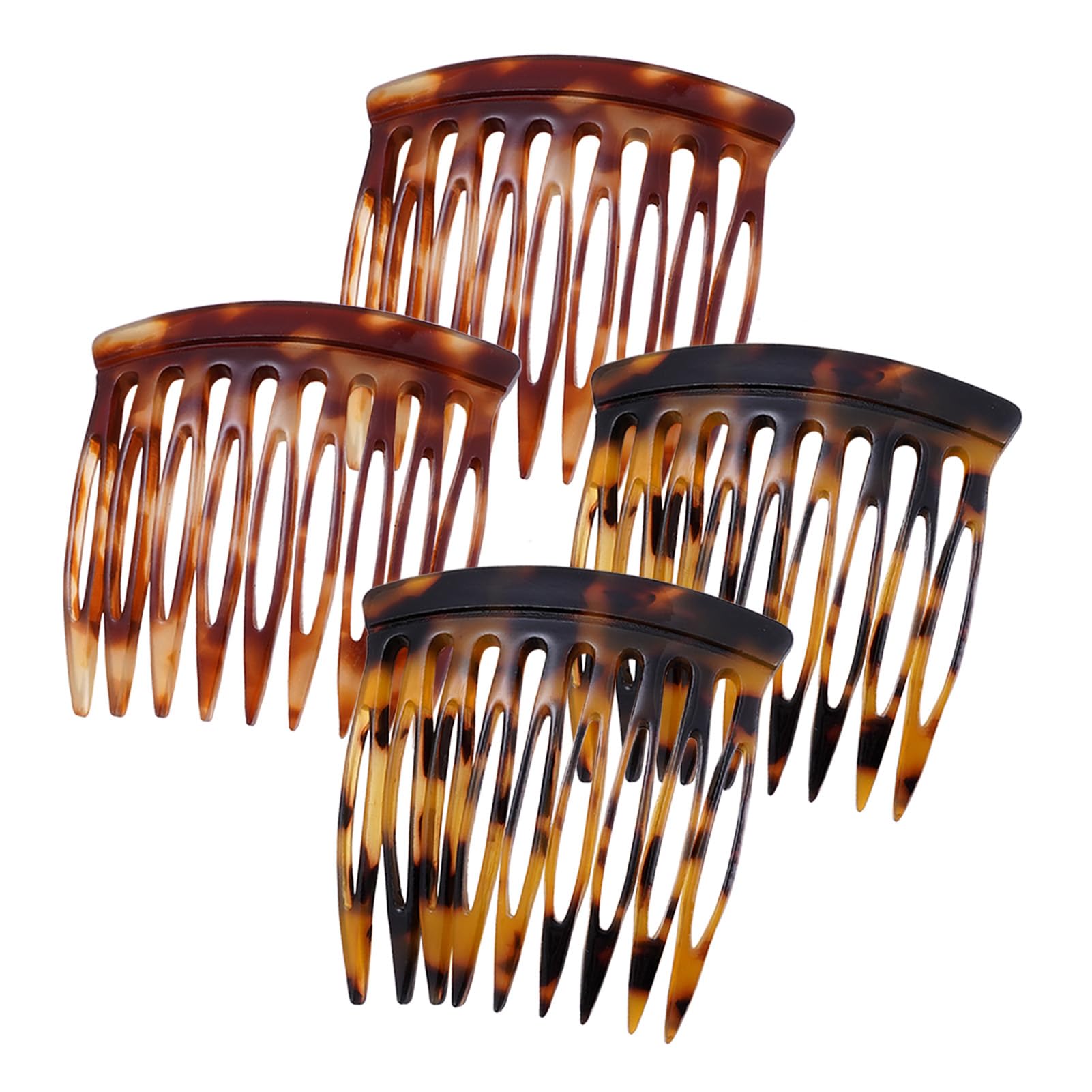HYFEEL hair side comb tortoise closeup demonstrates secure hold for elegant updos