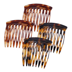 HYFEEL hair side comb tortoise closeup demonstrates secure hold for elegant updos