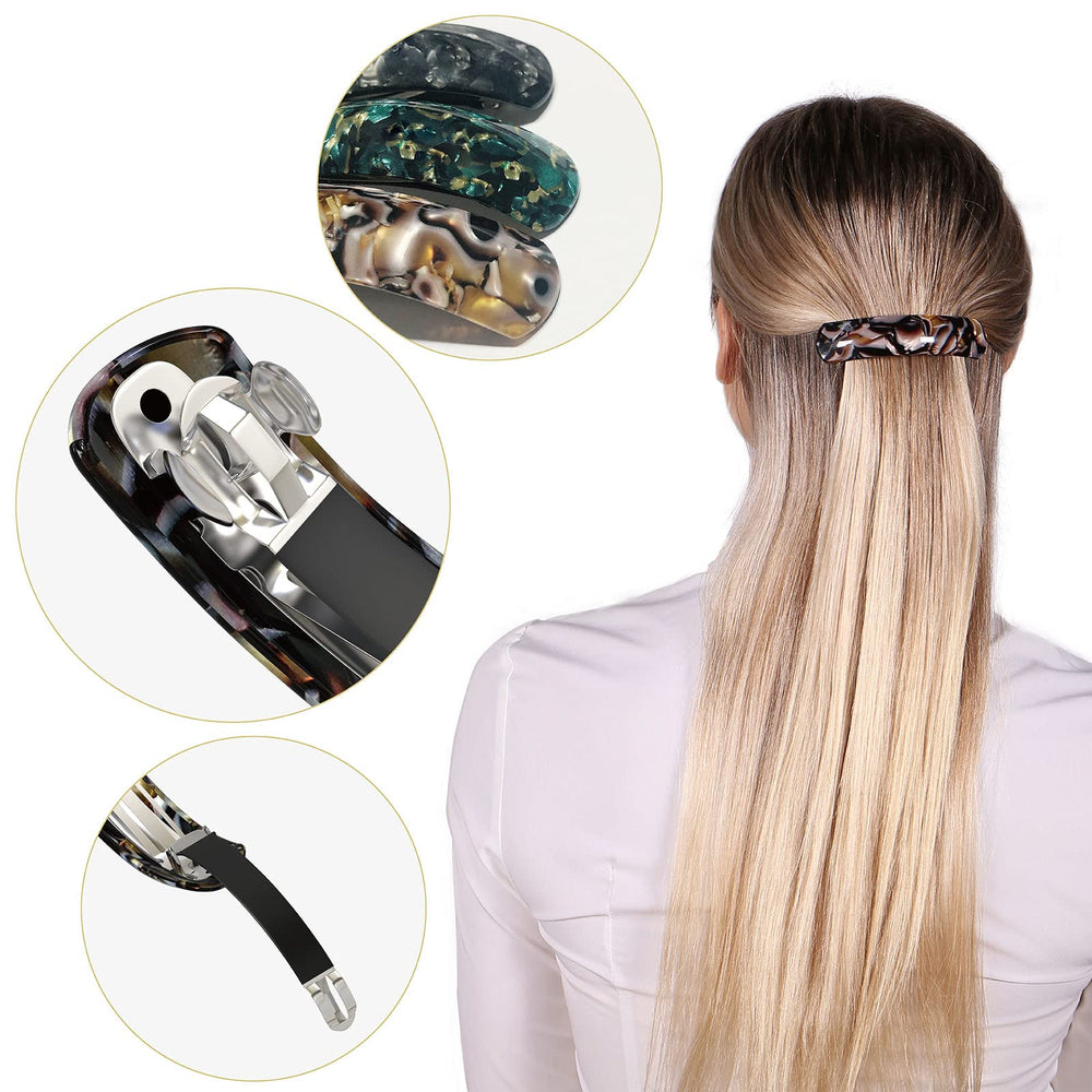 HYFEEL large hair barrettes green closeup highlighting versatile color to complement outfits