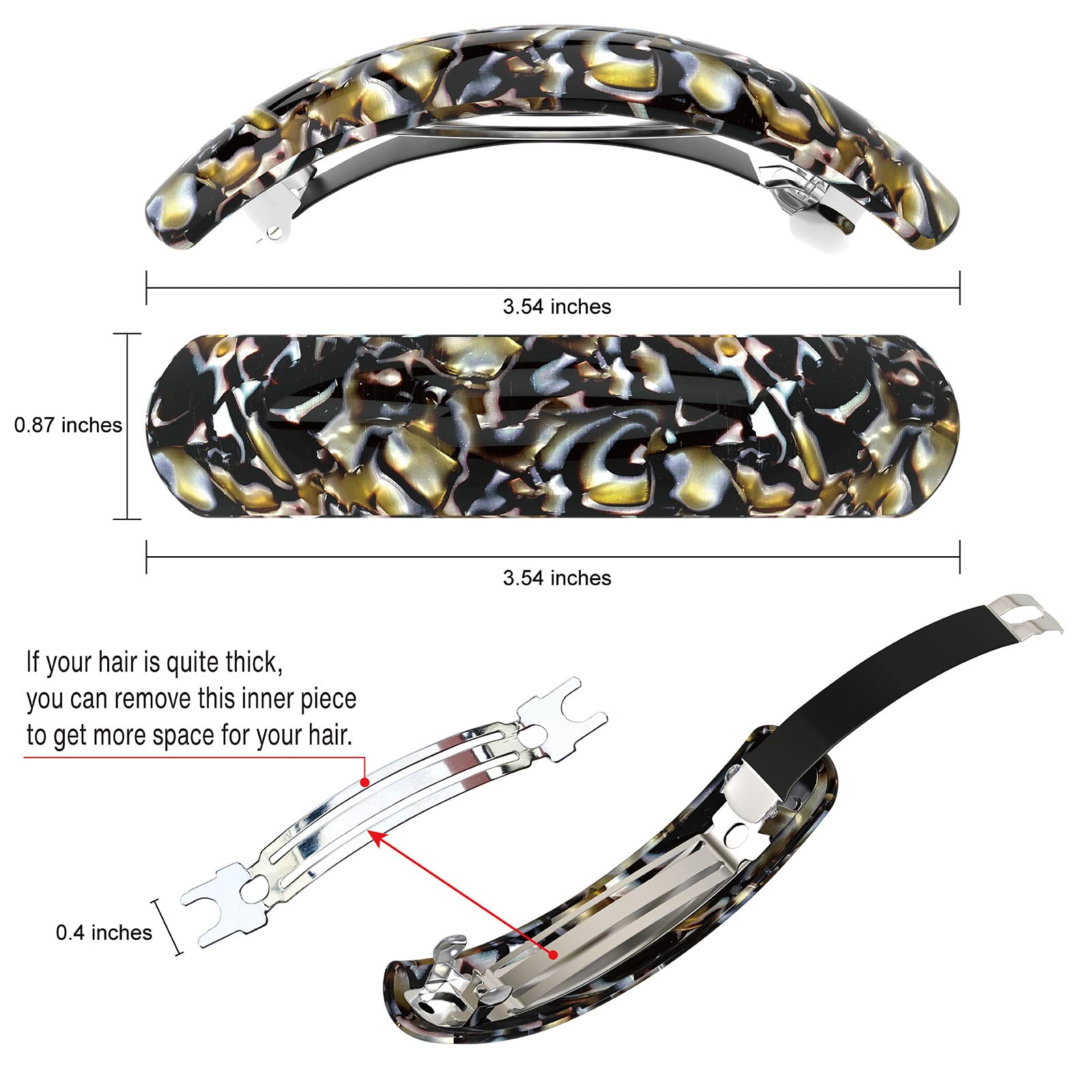 HYFEEL large hair barrettes set in hand closeup illustrating easy pickup and secure placement