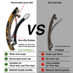 HYFEEL rectangular 3.5-inch barrette complements modern looks and daily wear.