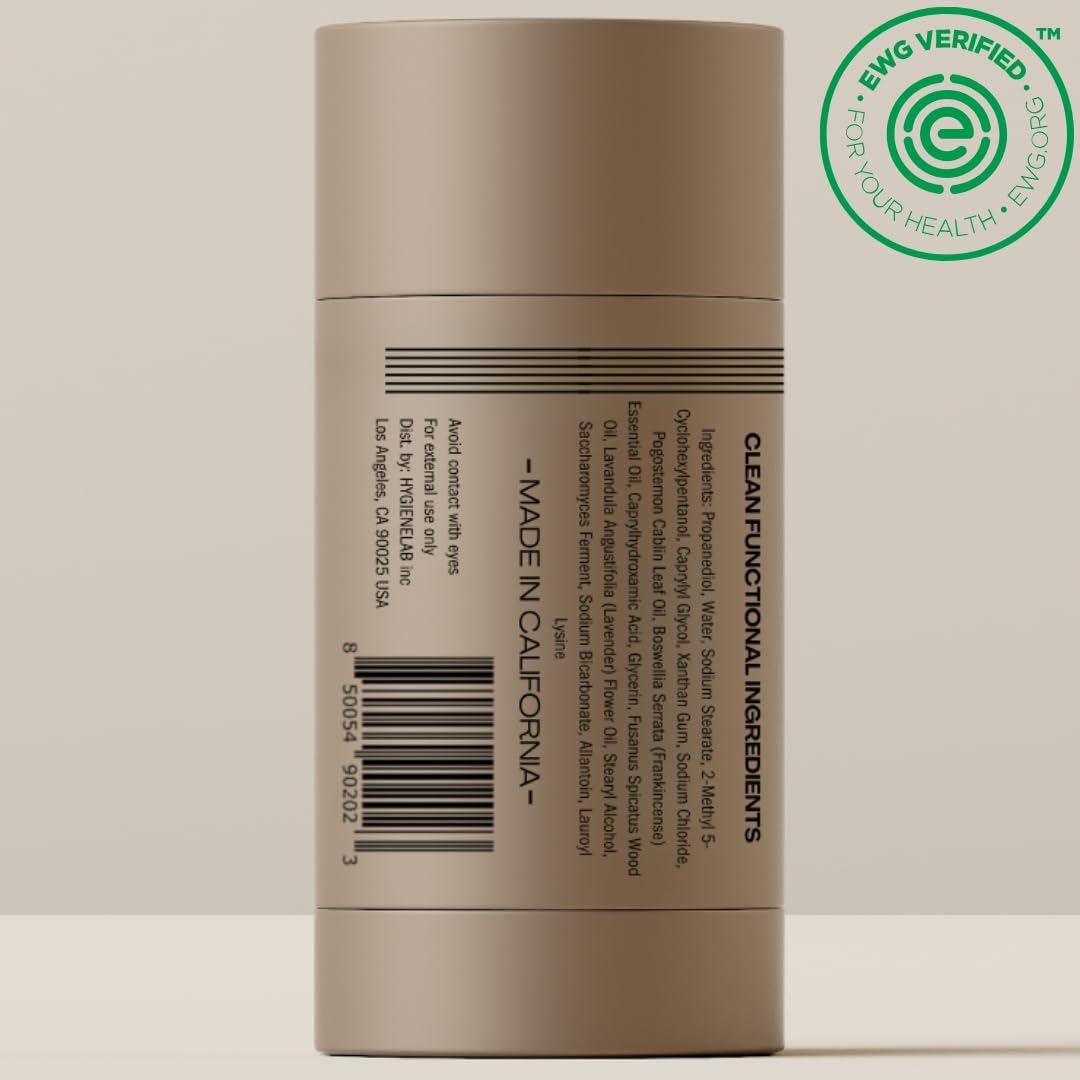 HygieneLab essential oils drop visual for natural sandalwood scent.