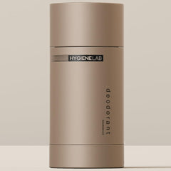 HygieneLab Men’s Deodorant bottle with sandalwood scent and aluminum-free protection for all-day freshness.