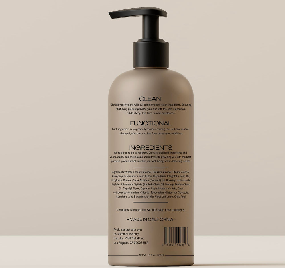 HygieneLab Conditioner for Men murumuru butter oil blend provides deep hydration