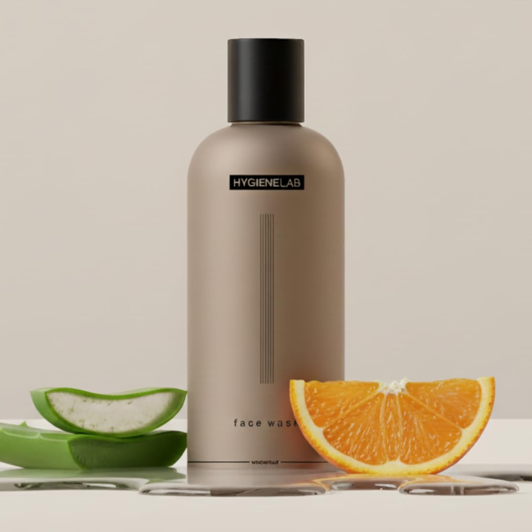 HygieneLab Face Wash bottle front showing gentle daily cleansing.
