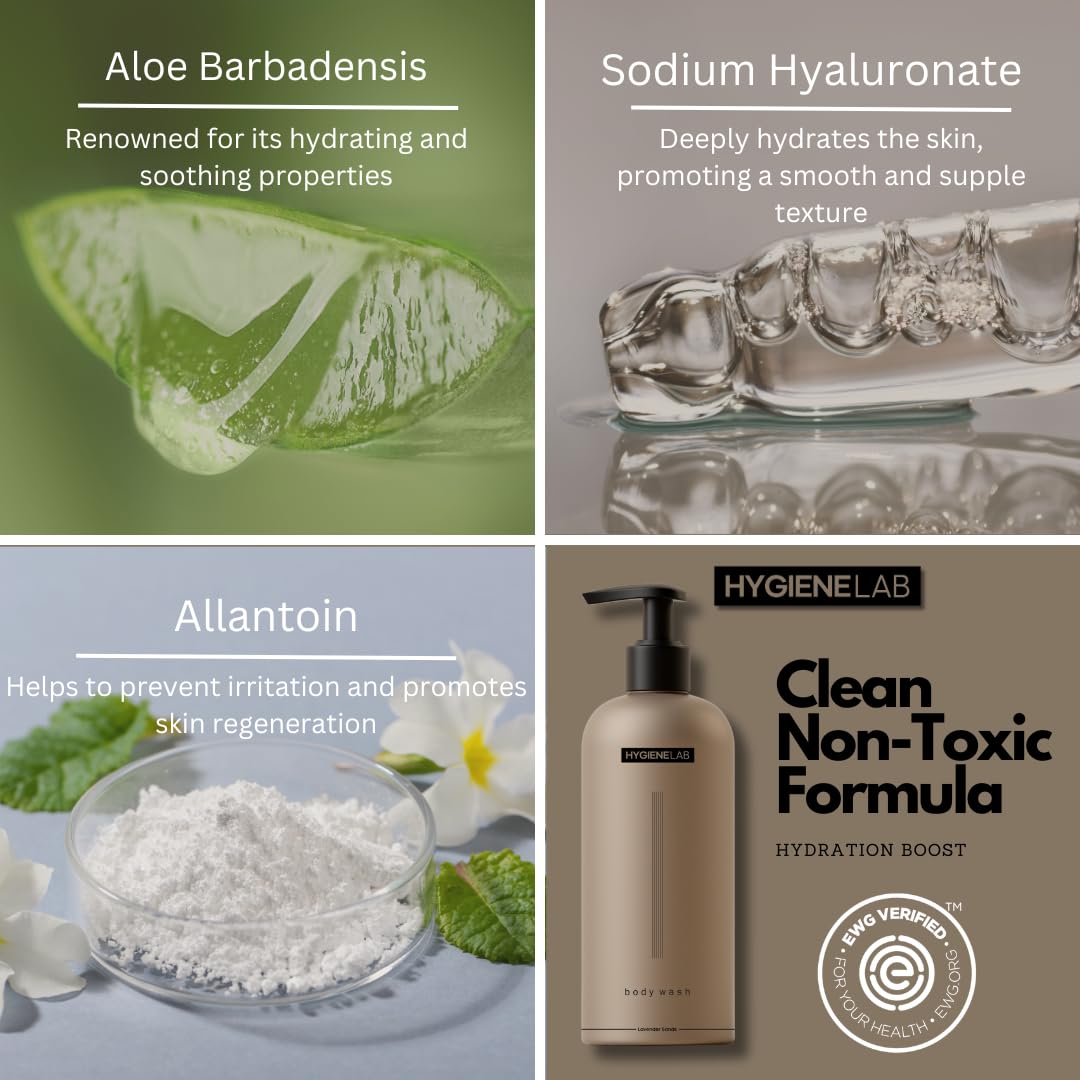 HygieneLab Mens Natural Body Wash natural aromas Lavender Oil and Sandalwood image.
