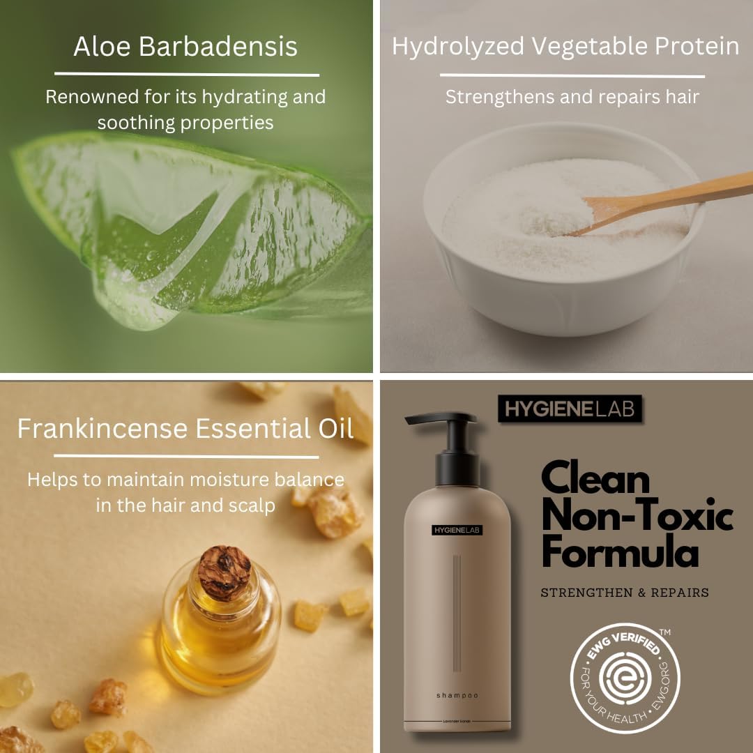 HygieneLab Shampoo with plant-derived cleansers for mild yet effective cleansing.