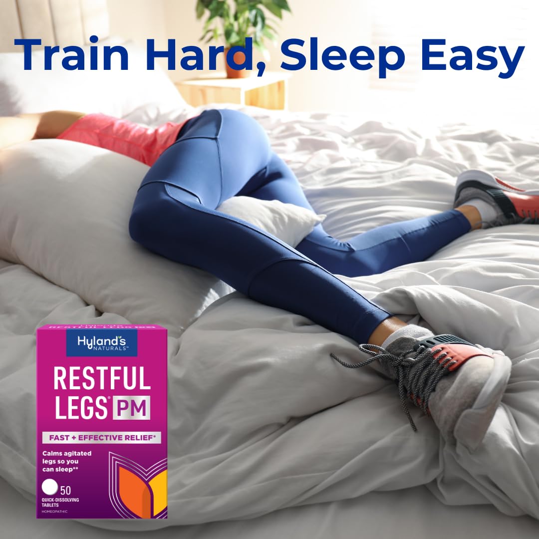 Hyland's Restful Legs PM ingredients label emphasizing natural active ingredients.