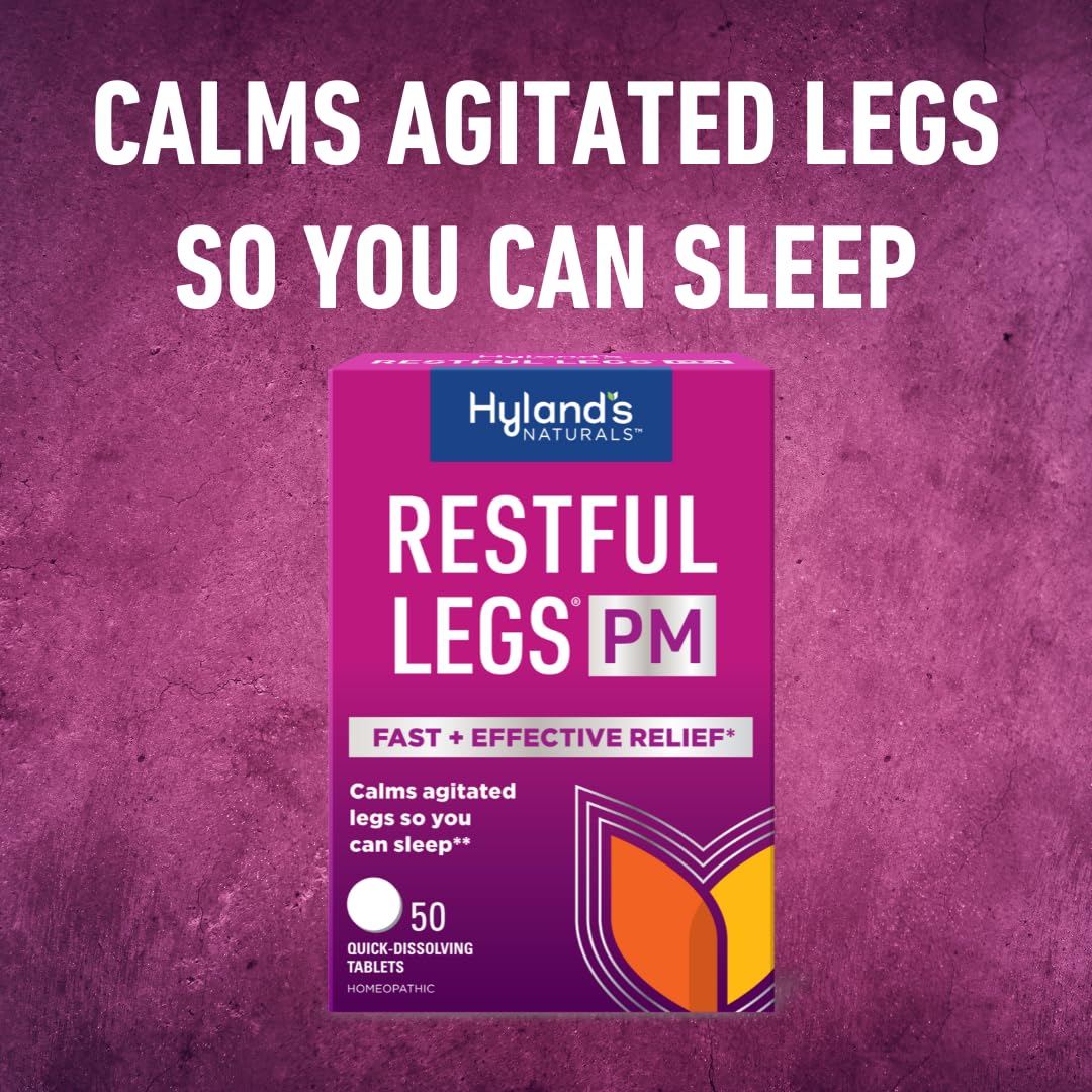 Hyland's Restful Legs PM pack3 label shown for convenient multi-pack display.