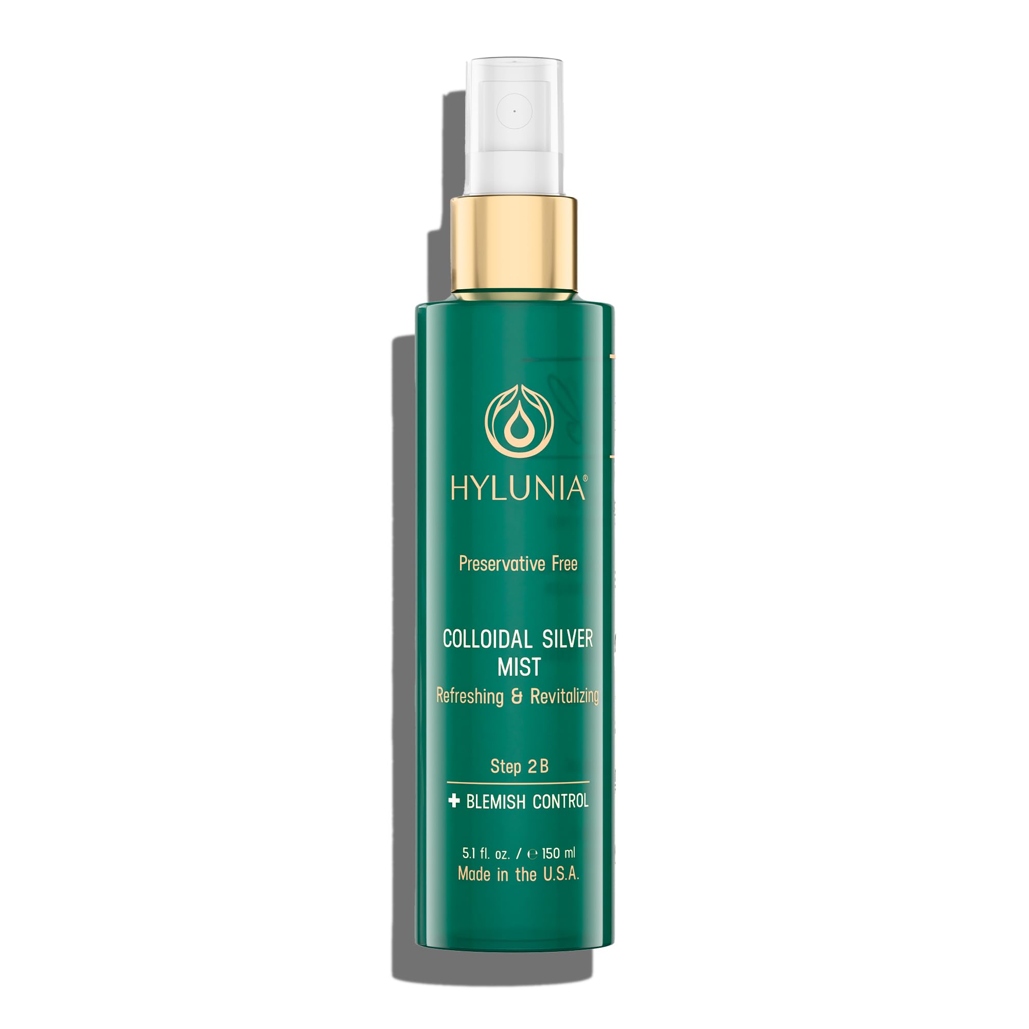 Hylunia Colloidal Silver Mist Toner bottle front offers lightweight hydration.